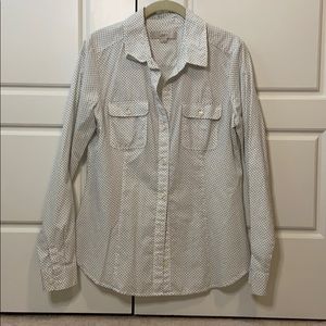 Loft dot button up collared top
